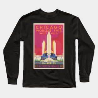 Chicagos world fair 1933 vintager retro poster art Long Sleeve T-Shirt